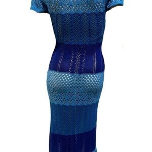 Blue Fitted Maxi Dress